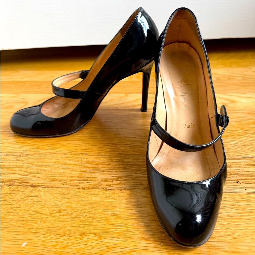 Christian Louboutin Black Patent Leather Red Bottom Heels